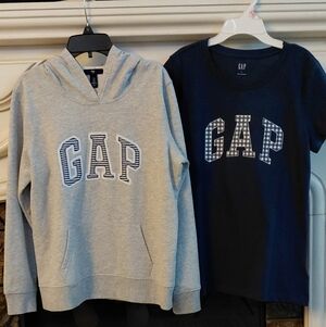 GAP Heather Gray and Navy Sweatshirts